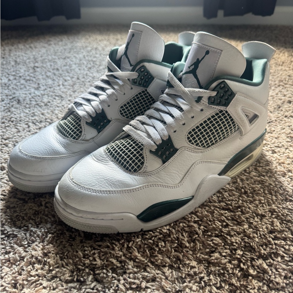 Jordan Men's White and Dark Green Sneakers